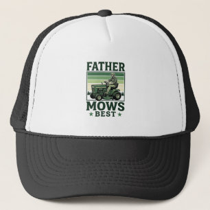 Father Mows Best Vintage Lawn Mower Shirt Design_1 Trucker Hat