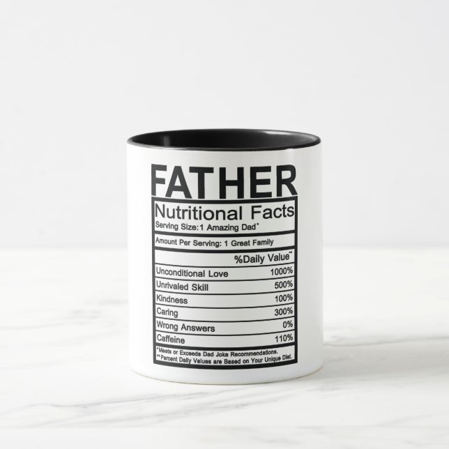Father Nutritional Facts Mug (Center)