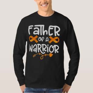 Father Of A Warrior Orange Leukaemia Ribbon Family T-Shirt