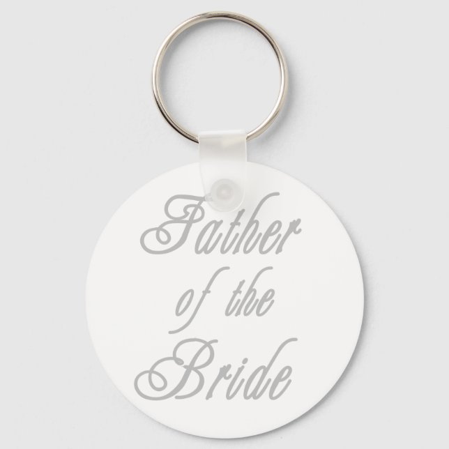 Father of Bride Classy Greys Key Ring (Front)