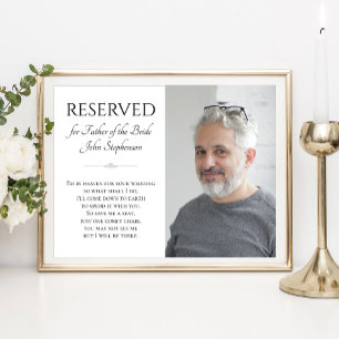 Father of Bride In Heaven Photo Memorial Wedding Poster