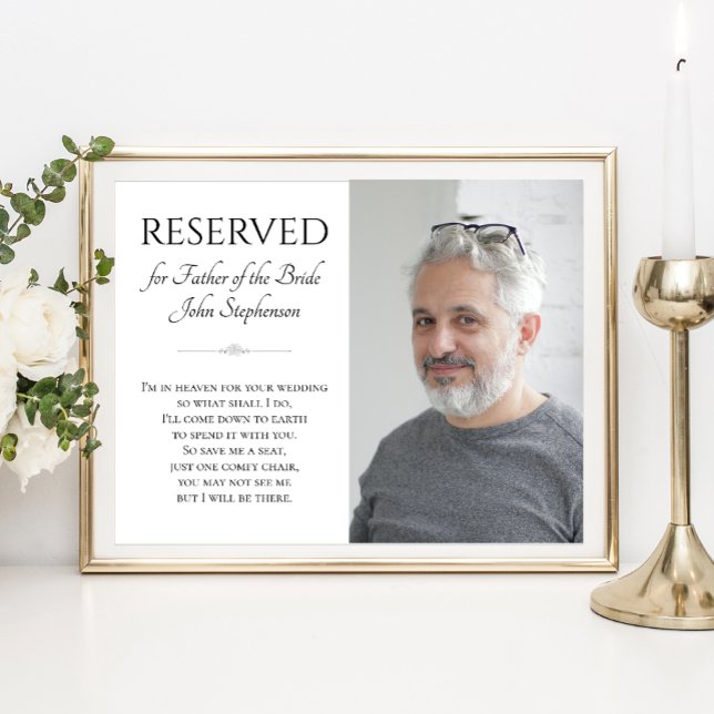 Father of Bride In Heaven Photo Memorial Wedding Poster (Creator Uploaded)