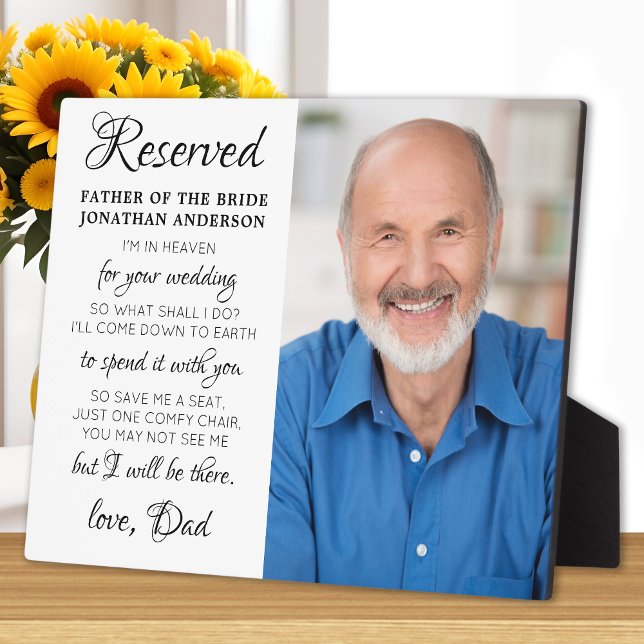 Father Of Bride Photo Heaven Memorial Wedding Plaque (Creator Uploaded)