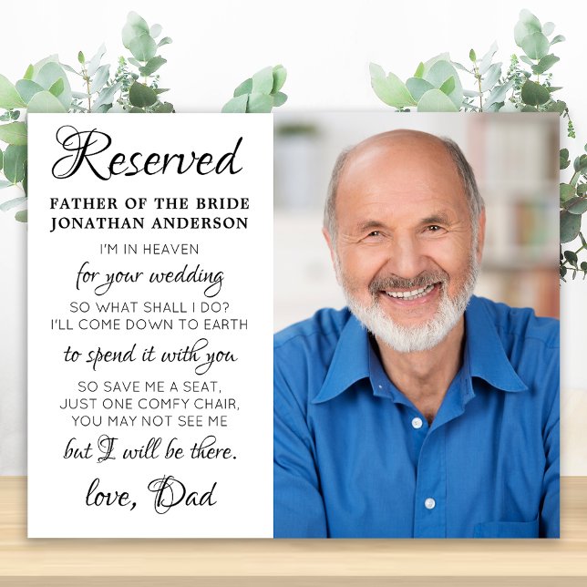 Father Of Bride Photo Heaven Memorial Wedding Poster (Creator Uploaded)