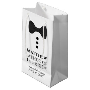 Father of Bride Wedding Gift Bag Black Tie Small