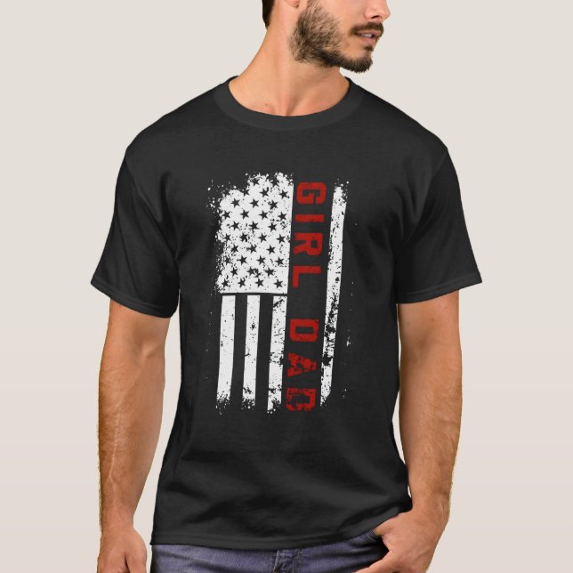 Father Of Dad Daddy Of Usa Flag T-Shirt (Front)