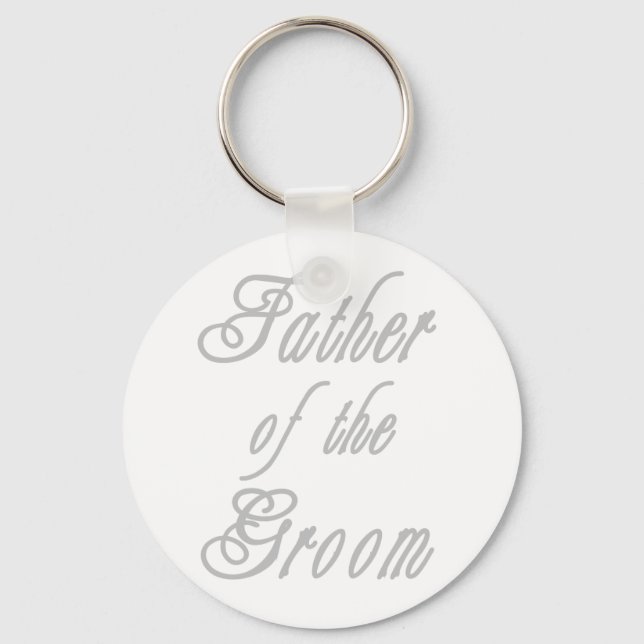 Father of Groom Classy Greys Key Ring (Front)