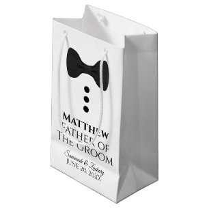 Father of Groom Wedding Gift Bag Black Tie Small