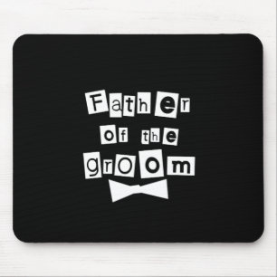 Father of Groom White on Black Mouse Mat