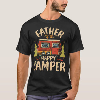 Father Of Happy Camper 1St Birthday Party Retro Fa T-Shirt