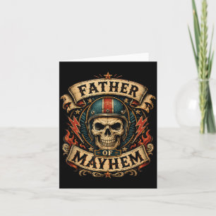 Father Of Mayhem Biker Dad Skull Rider Motorcycle Card