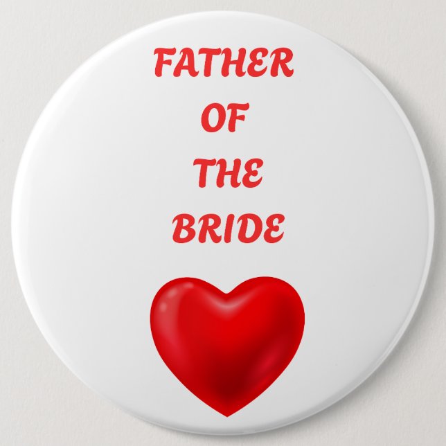Father of the Bride 6 Cm Round Badge (Front)