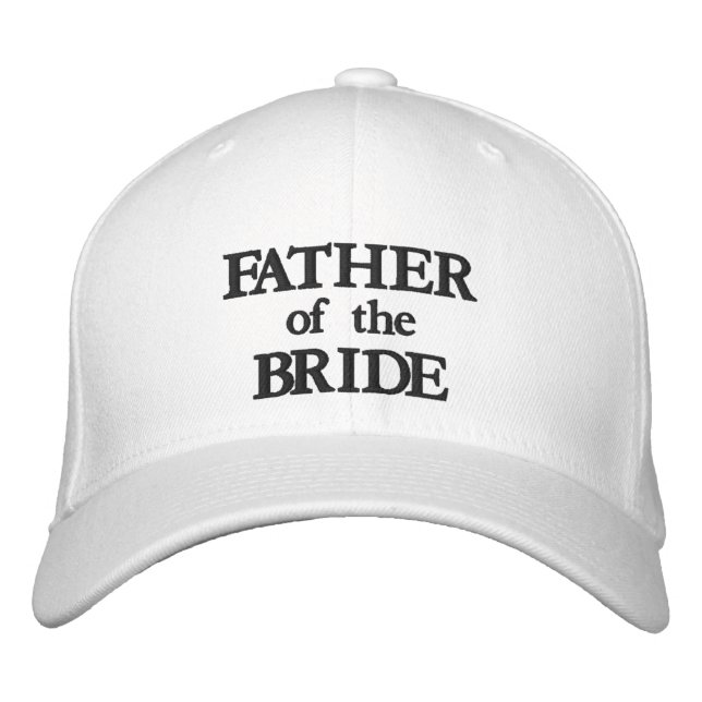 Father of the Bride black and white chic wedding Embroidered Hat (Front)