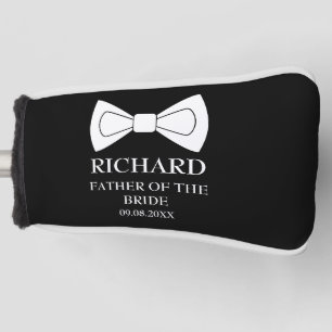Father of the Bride Black Elegant Modern Wedding Golf Head Cover
