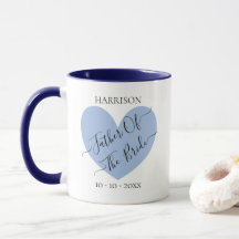 Father Of The Bride Blue Heart Personalised Mug