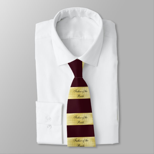 Father of the Bride, Burgundy and Gold Tie (Tied)