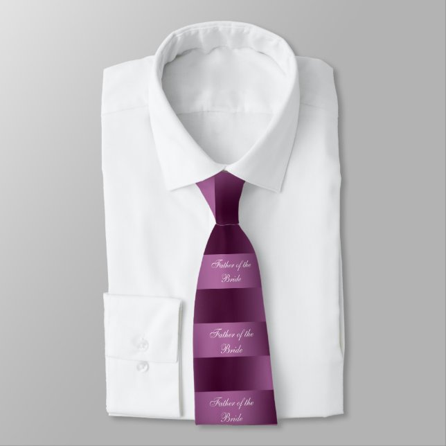 Father of the Bride,Burgundy & Pink Tie (Tied)