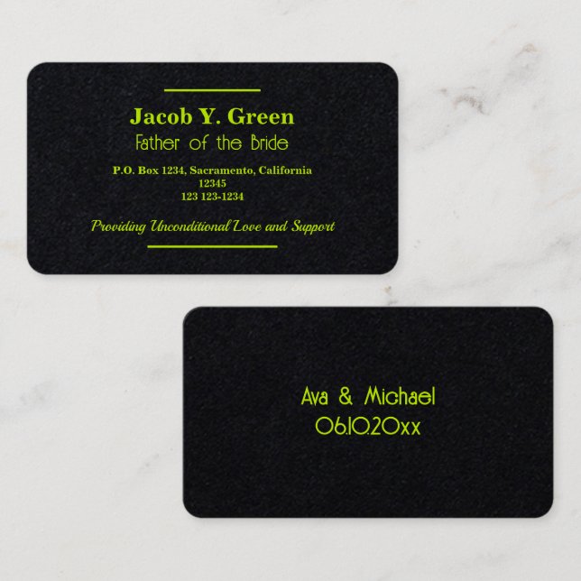 Father of the Bride Business Card (Front/Back)