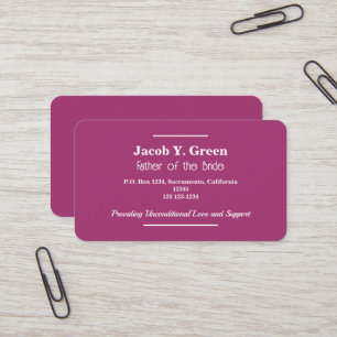 Father of the Bride Business Card