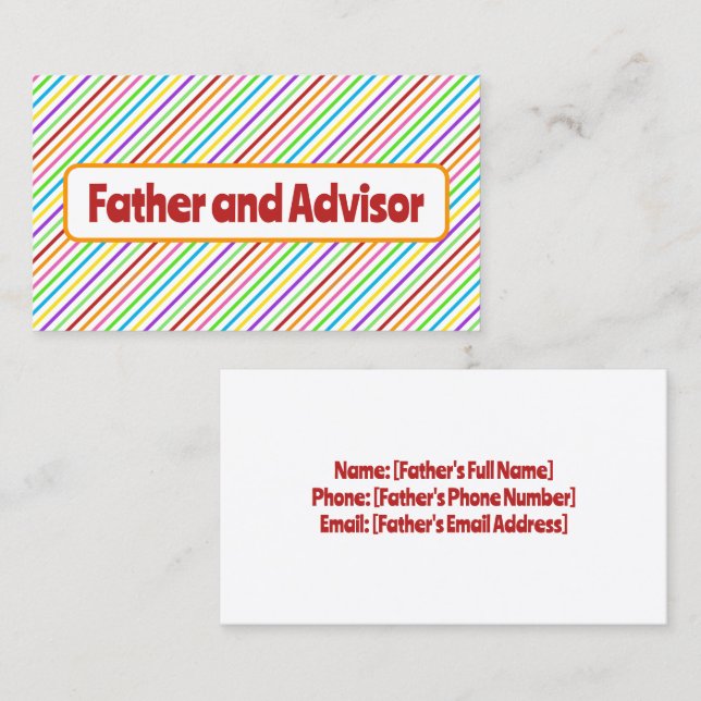 Father of the Bride Calling Card (Front/Back)