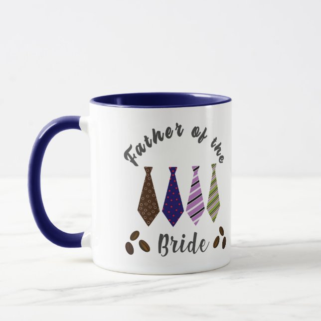 Father of the bride colourful tie coffee mug (Left)