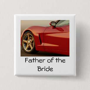 Father of the Bride Corvette 15 Cm Square Badge
