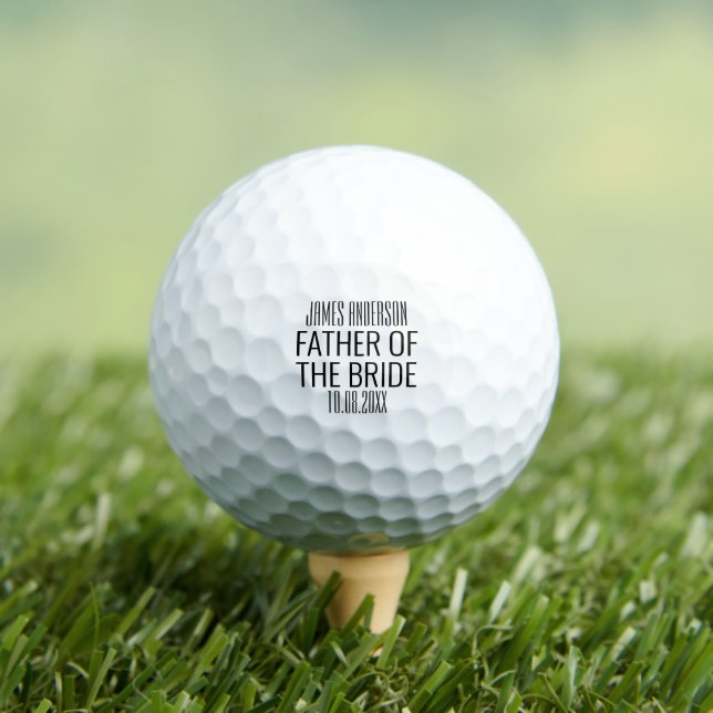 Father of the Bride Custom Golf Balls (Insitu Tee)