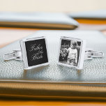 Father of The Bride Custom Photo Silver Finish Cufflinks<br><div class="desc">Father of the Bride custom cufflinks.</div>