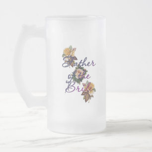 Father Of The Bride Floral Frosted Glass Beer Mug