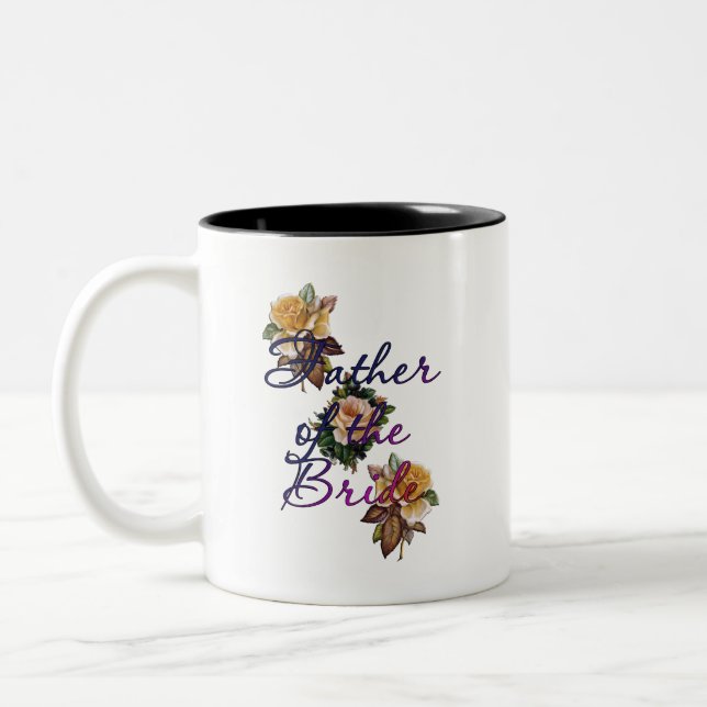 Father Of The Bride Floral Two-Tone Coffee Mug (Left)