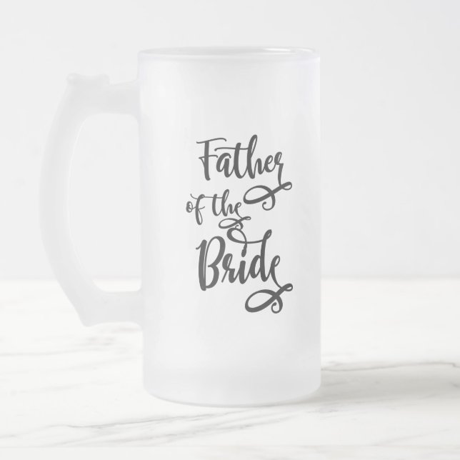 Father of the Bride Frosted Glass Beer Mug (Left)
