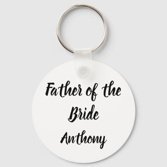 Father of the Bride Gift Custom Name Gift Wedding Key Ring (Front)