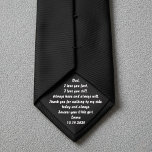 Father of the Bride Gift from Bride black Tie<br><div class="desc">On your wedding day, reminisce with your dad about the adorable little one he once was by gifting him this personalised father-of-the-bride tie featuring a personalised message with your name and wedding date with black tie with black lettering. Enter the name and date to be printed in a customised section....</div>
