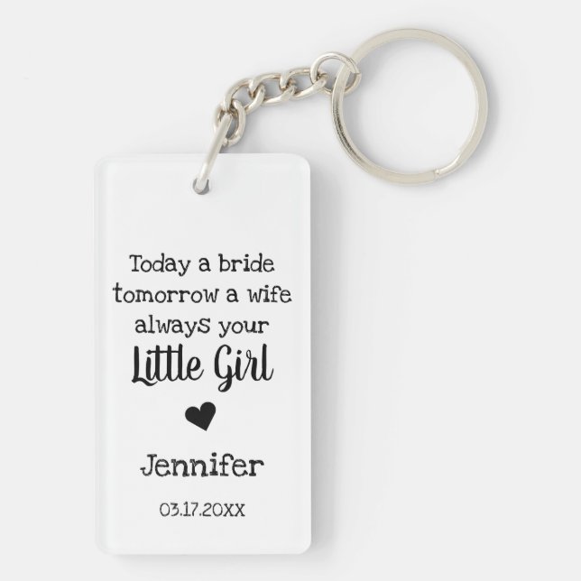Father of the Bride Photo Key Ring (Back)