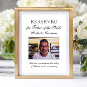Father of the Bride Photo Memorial Chair Wedding Poster