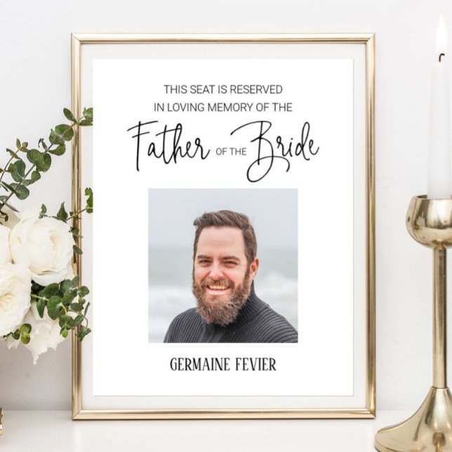 Father of the Bride Reserved Seat Wedding Memorial Poster (Creator Uploaded)