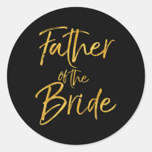 Father Of The Bride Shirt Cute Gold Bridal Dad Shi Classic Round Sticker