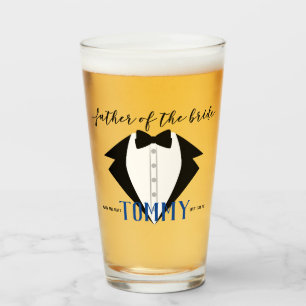 Father Of The Bride Thank You Gift Tuxedo Pint Glass
