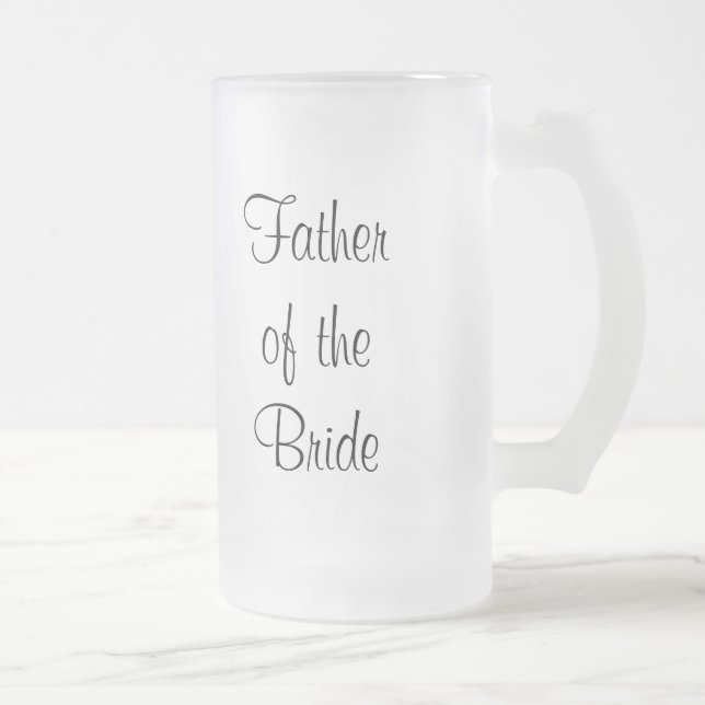Father of the Bride Thank You Tankard Frosted Glass Beer Mug (Right)