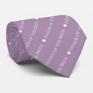 Father of the Bride Tiled White Text on Lavender Tie