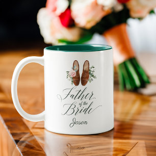 Father of the Bride Watercolor Floral Formal Shoes Two-Tone Coffee Mug