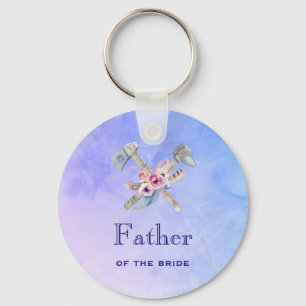 Father of the bride Watercolor Tomahawk Key Ring