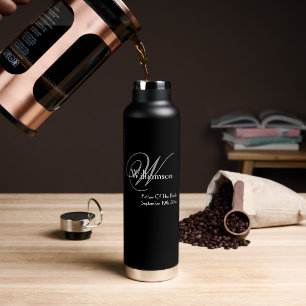 Father Of The Bride Wedding Gift Cool Monogram  Water Bottle