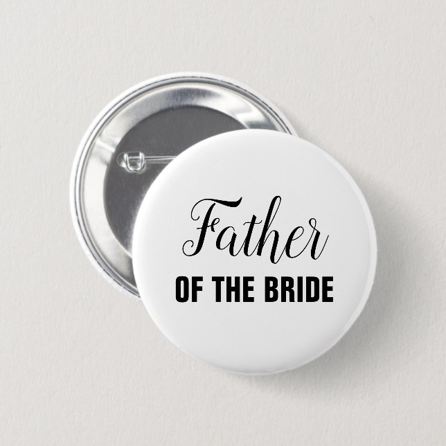 Father of the Bride Wedding Party 6 Cm Round Badge (Front & Back)