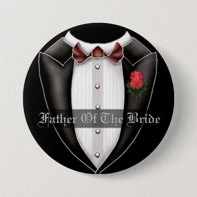 Father Of The Bride Wedding Party Button (Front)
