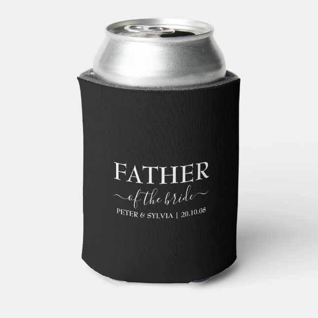 Father Of The Bride Wedding Party Custom Can Cooler (Can Back)