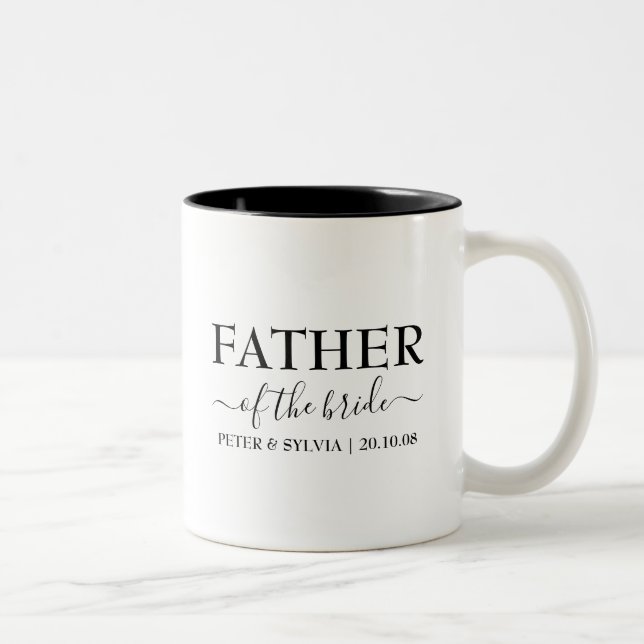 Father Of The Bride Wedding Party Custom Two-Tone Coffee Mug (Right)