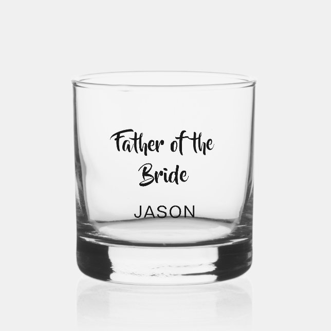 Father Of The Bride Wedding Whiskey Glass (Front)