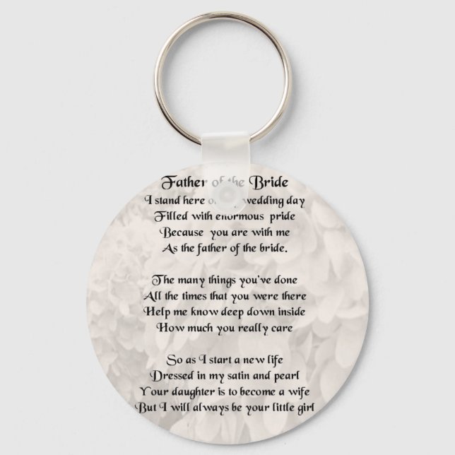 Father of the Bride - White Key Ring (Front)
