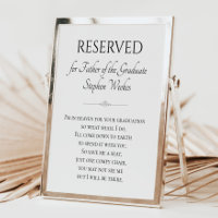 Father of the Graduate Graduation Memorial Seat